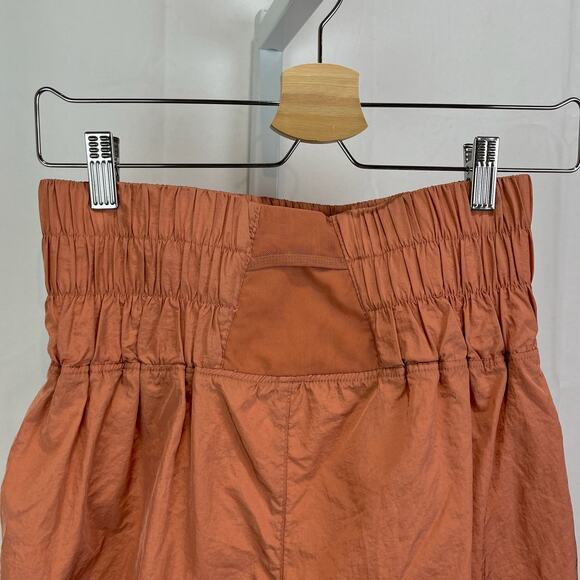FREE PEOPLE Movement Size M The Way Home Shorts Smocked Waist Rust Pink - Picture 7 of 9